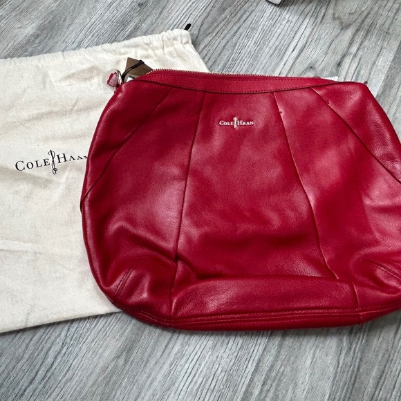 NWT Cole Haan Hobo Red Velvet Adele Handbag - Picture 1 of 11
